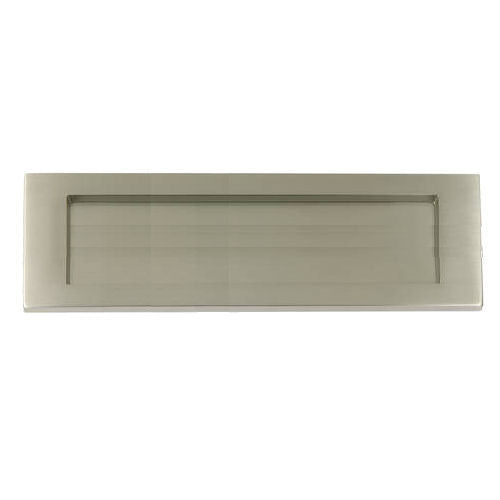 Plain Front Door Letter Plate - 276mm x 94mm - Brushed Satin Chrome