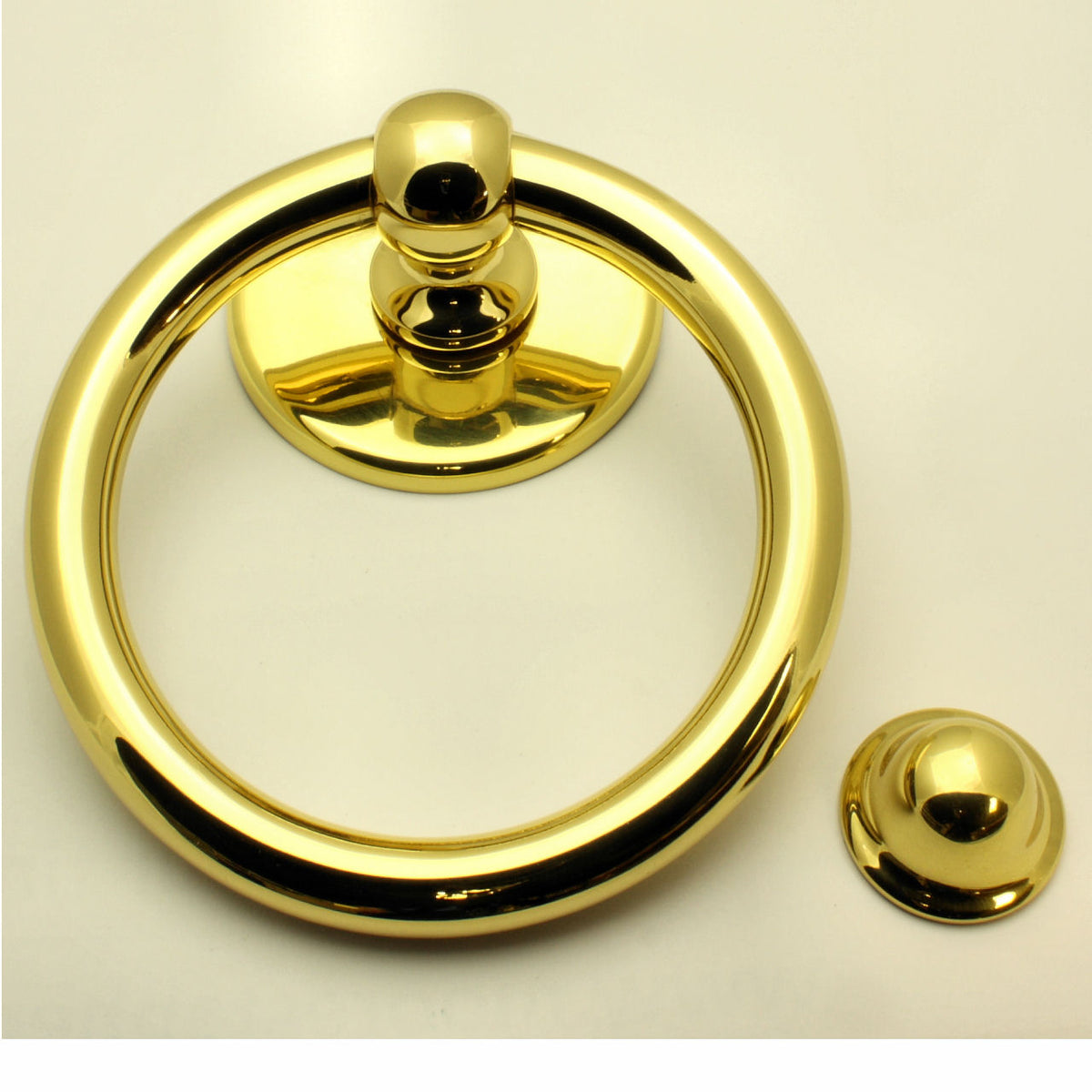 Large Style Ring Door Knocker - Polished Brass - G Johns & Sons Ltd - Architectural Ironmongery
