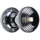 Mortice Door Knob Set - Reeded "Queen Anne" Style - Polished Chrome