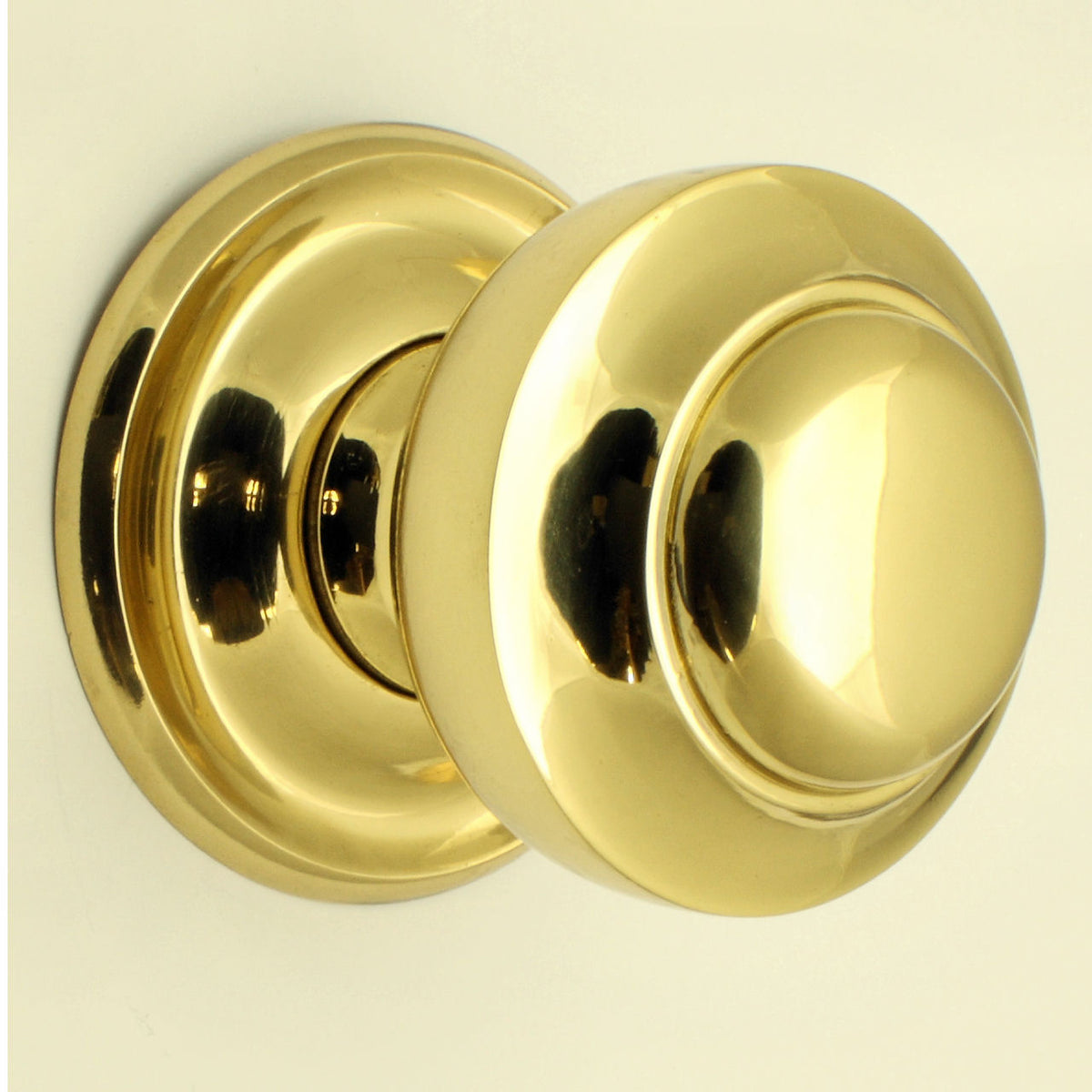 Traditional Victorian Centre Door Knob - Polished Brass