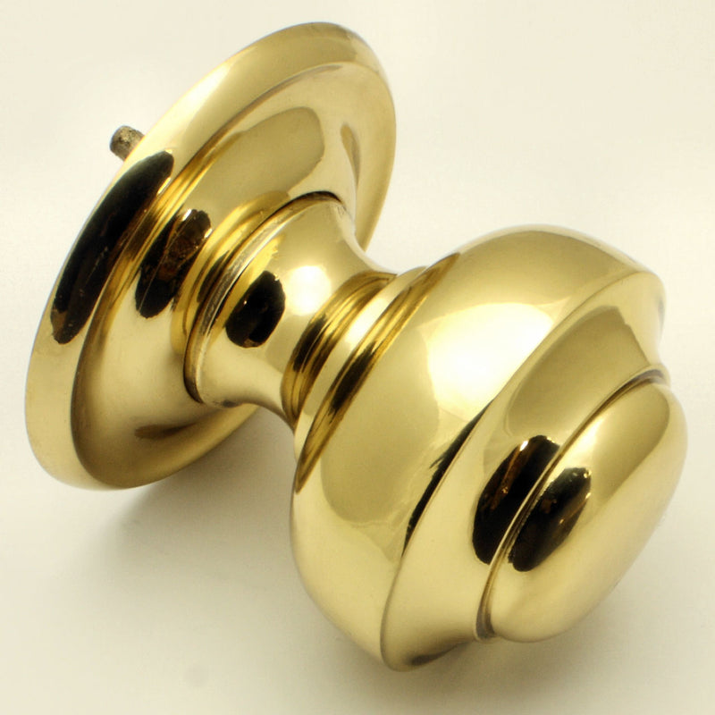 Traditional Victorian Centre Door Knob - Polished Brass - G Johns & Sons Ltd - Architectural Ironmongery
