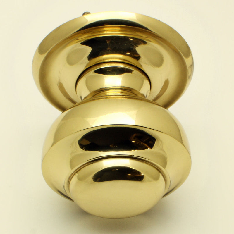 Traditional Victorian Centre Door Knob - Polished Brass - G Johns & Sons Ltd - Architectural Ironmongery