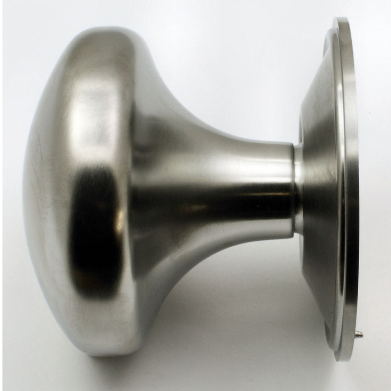 Modern Plain Style Centre Front Door Knob - Satin Chrome - G Johns & Sons Ltd - Architectural Ironmongery