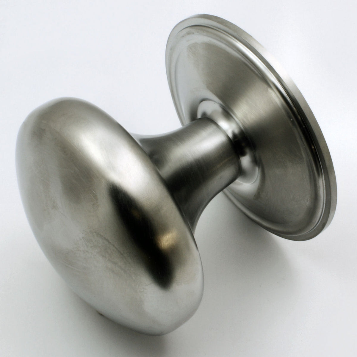 Modern Plain Style Centre Front Door Knob - Satin Chrome - G Johns & Sons Ltd - Architectural Ironmongery