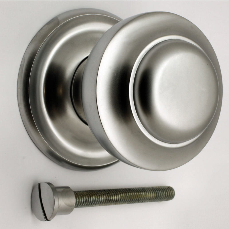 Traditional Victorian Style Centre Door Knob - Matt Chrome - G Johns & Sons Ltd - Architectural Ironmongery