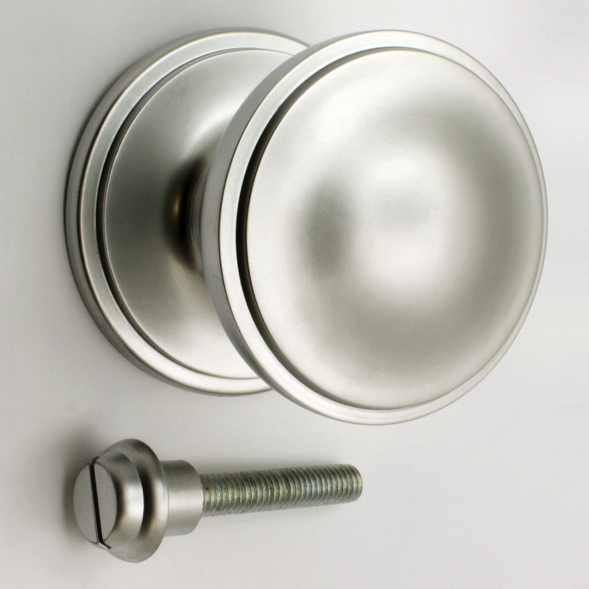 Princess Pattern - Front Door Knob - Matt Chrome - G Johns & Sons Ltd - Architectural Ironmongery