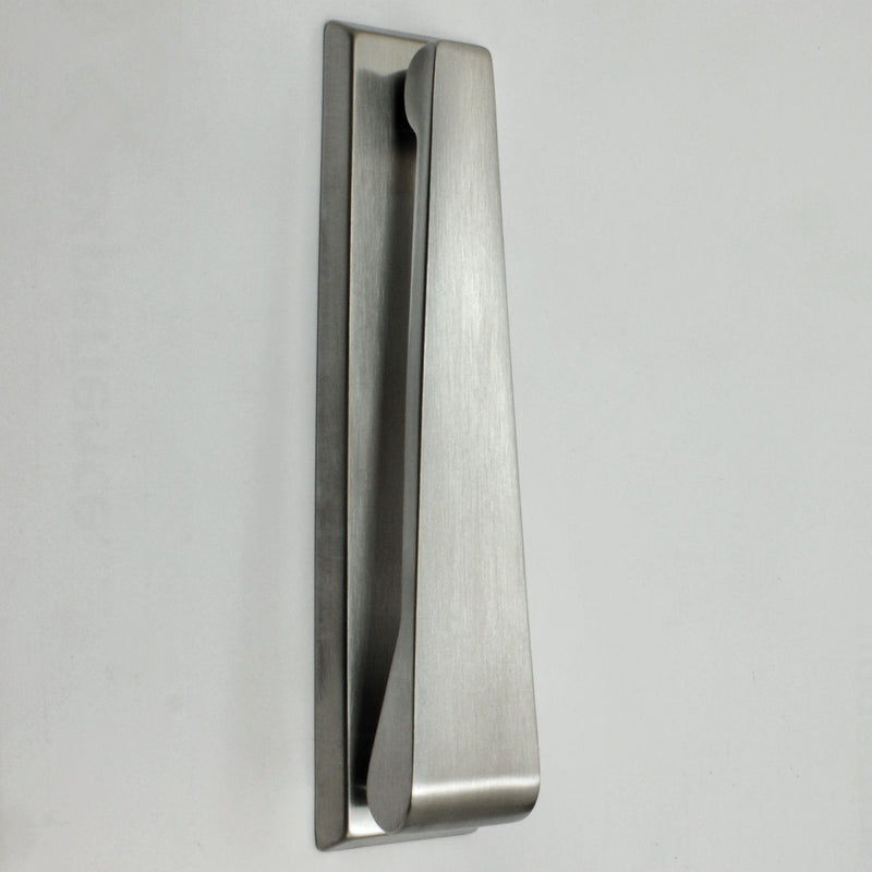 Contemporary Design Narrow Style Front Door Knocker - Satin Chrome