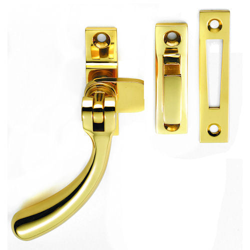 Bulb End Window Fastener - Suitable For Use On Weather Stripped Windows - Polished Brass