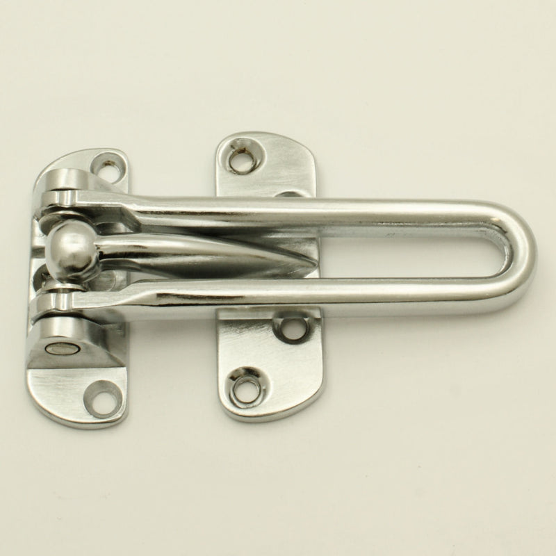 Front Door Guard (Hotel Room Guard) - Satin Chrome - G Johns & Sons Ltd - Architectural Ironmongery
