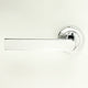 Edge Lever - Round Rose Door Handles - Polished Chrome - Suitable For Use With FD30 / FD60 Fire Doors