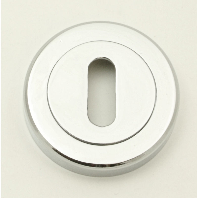 Edge Lever - Round Rose Door Handles - Serozzetta M Collection - Polished Chrome - G Johns & Sons Ltd - Architectural Ironmongery
