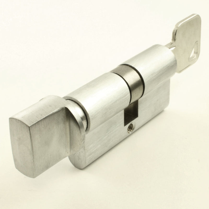 5 Pin - Euro Profile Cylinders - Key / Turn - Satin Chrome