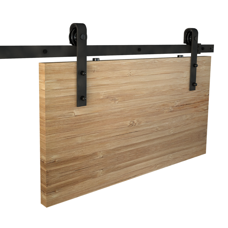 Rea - Barn Door Style Sliding Door Gear With Face Fix Straps - For Door Widths Up To 900mm Wide - Track Length 2000mm - Matt Black