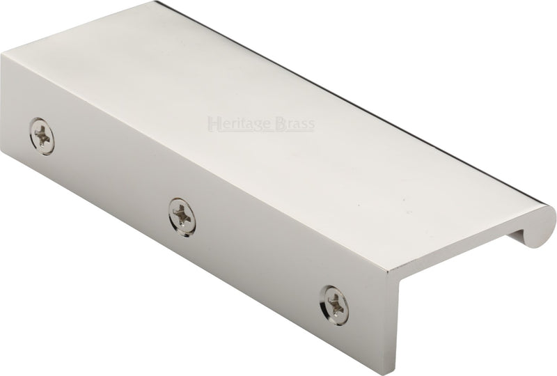 Rear Fixing Finger Edge Pull - With Rounded Edge Design - Available In 3 Sizes - Polished Nickel