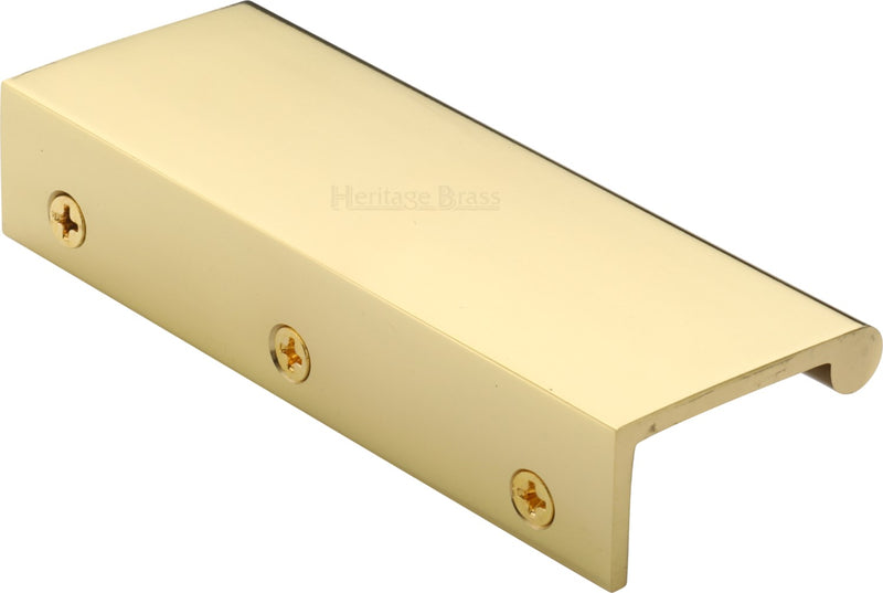 Rear Fixing Finger Edge Pull - With Rounded Edge Design - Available In 3 Sizes - Polished Brass