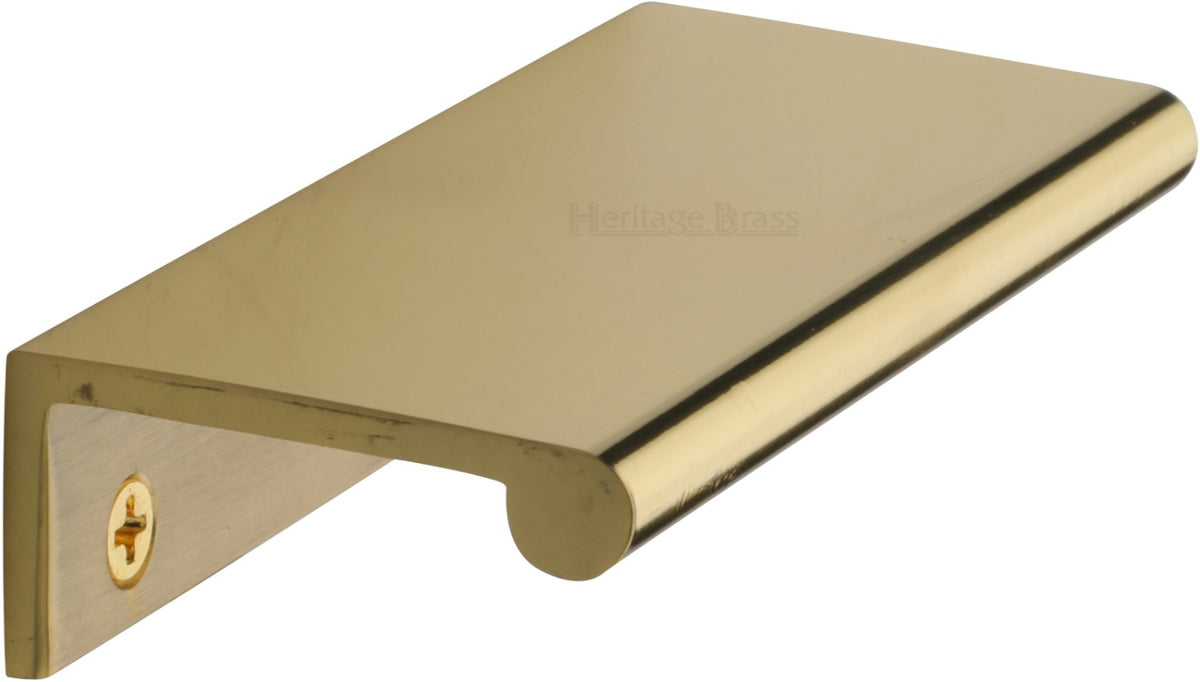 Rear Fixing Finger Edge Pull - With Rounded Edge Design - Available In 3 Sizes - Polished Brass