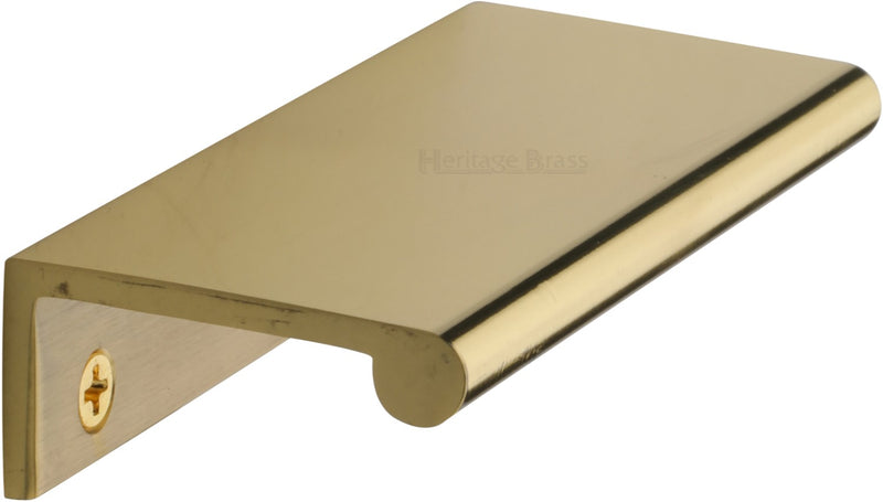 Rear Fixing Finger Edge Pull - With Rounded Edge Design - Available In 3 Sizes - Polished Brass