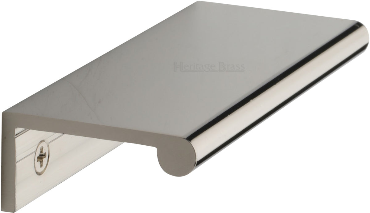 Rear Fixing Finger Edge Pull - With Rounded Edge Design - Available In 3 Sizes - Polished Nickel