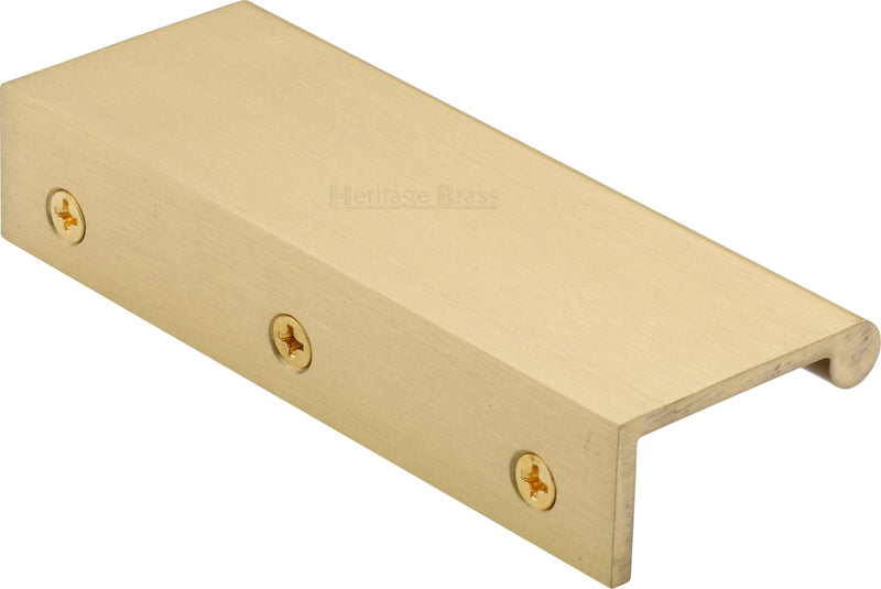 Rear Fixing Finger Edge Pull - With Rounded Edge Design - Available In 3 Sizes - Satin Brass