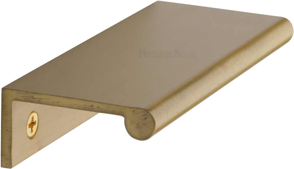 Rear Fixing Finger Edge Pull - With Rounded Edge Design - Available In 3 Sizes - Satin Brass