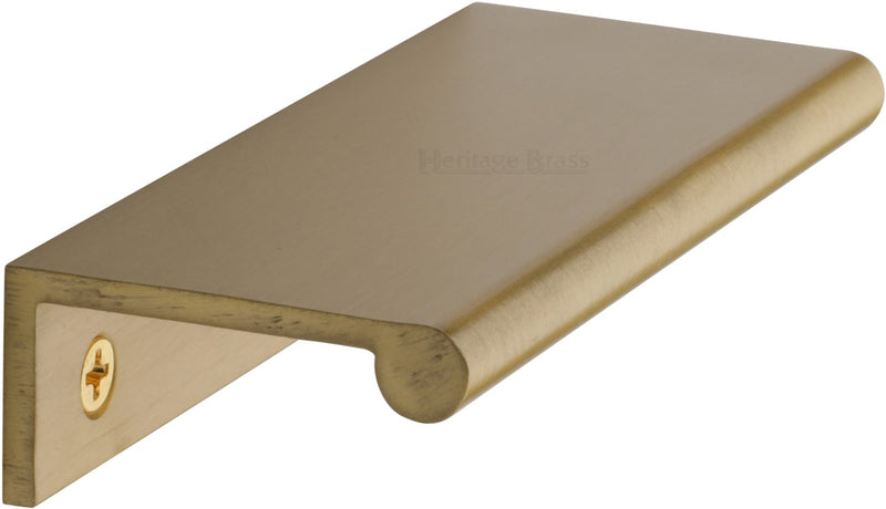 Rear Fixing Finger Edge Pull - With Rounded Edge Design - Available In 3 Sizes - Satin Brass