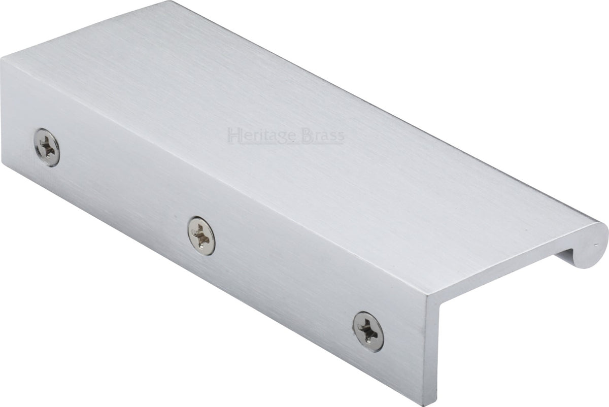 Rear Fixing Finger Edge Pull - With Rounded Edge Design - Available In 3 Sizes - Satin Chrome