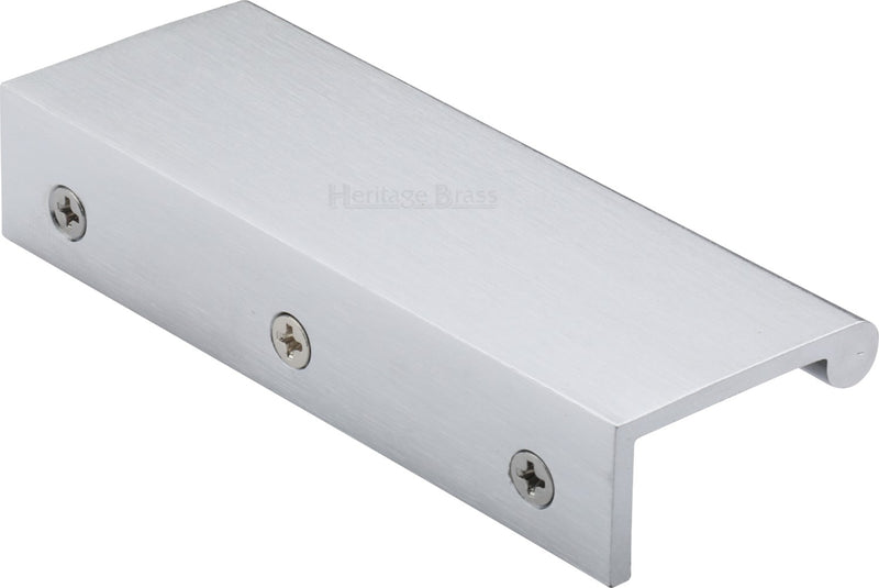 Rear Fixing Finger Edge Pull - With Rounded Edge Design - Available In 3 Sizes - Satin Chrome