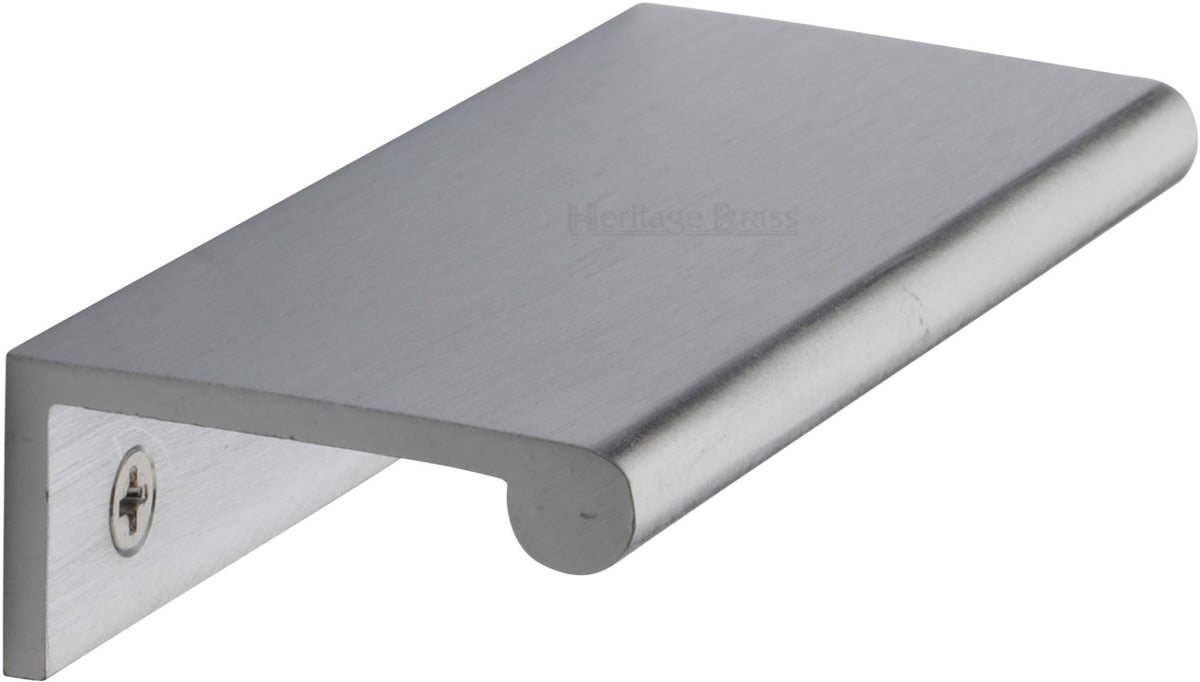 Rear Fixing Finger Edge Pull - With Rounded Edge Design - Available In 3 Sizes - Satin Chrome