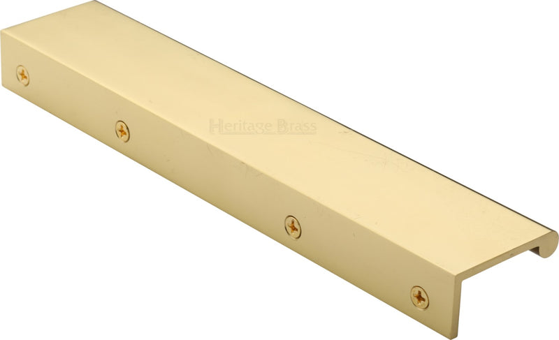 Rear Fixing Finger Edge Pull - With Rounded Edge Design - Available In 3 Sizes - Polished Brass