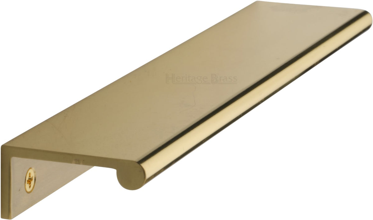Rear Fixing Finger Edge Pull - With Rounded Edge Design - Available In 3 Sizes - Polished Brass
