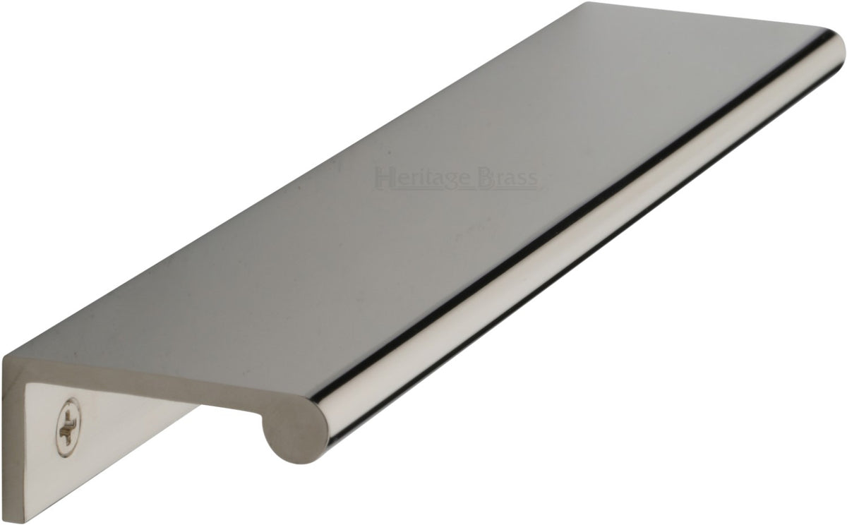 Rear Fixing Finger Edge Pull - With Rounded Edge Design - Available In 3 Sizes - Polished Nickel