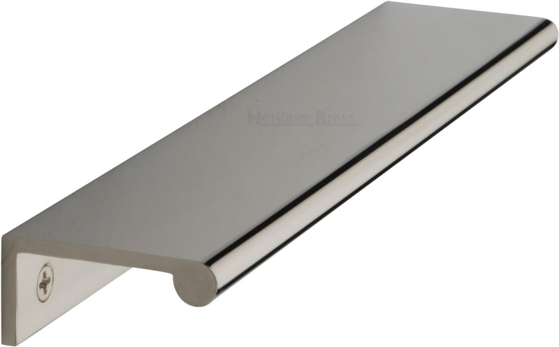 Rear Fixing Finger Edge Pull - With Rounded Edge Design - Available In 3 Sizes - Polished Nickel