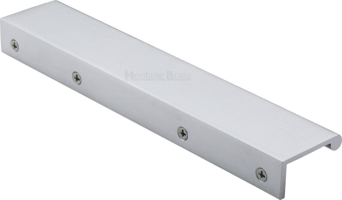 Rear Fixing Finger Edge Pull - With Rounded Edge Design - Available In 3 Sizes - Satin Chrome