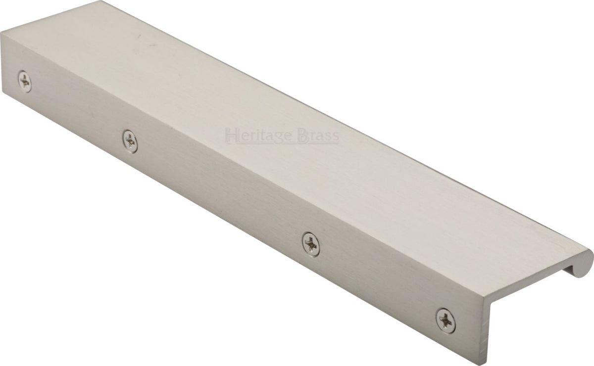 Rear Fixing Finger Edge Pull - With Rounded Edge Design - Available In 3 Sizes - Satin Nickel