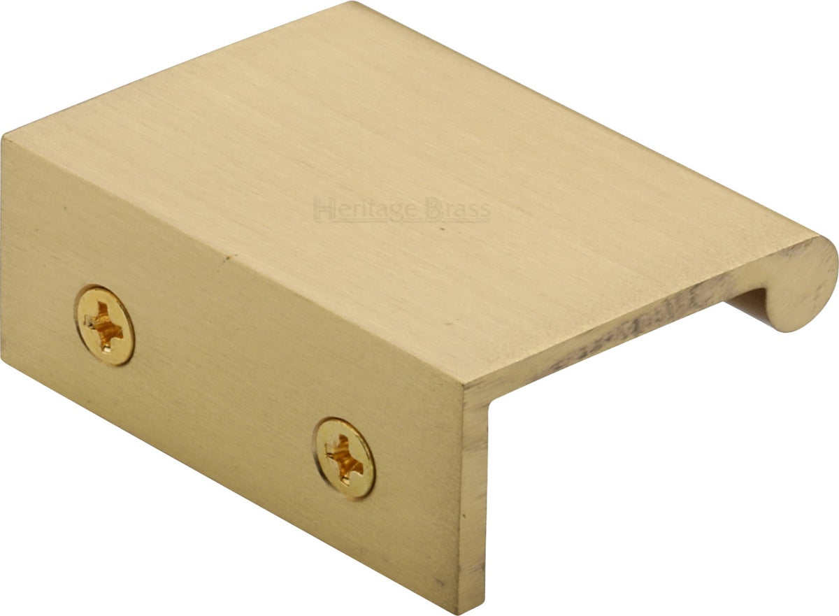 Rear Fixing Finger Edge Pull - With Rounded Edge Design - Available In 3 Sizes - Satin Brass