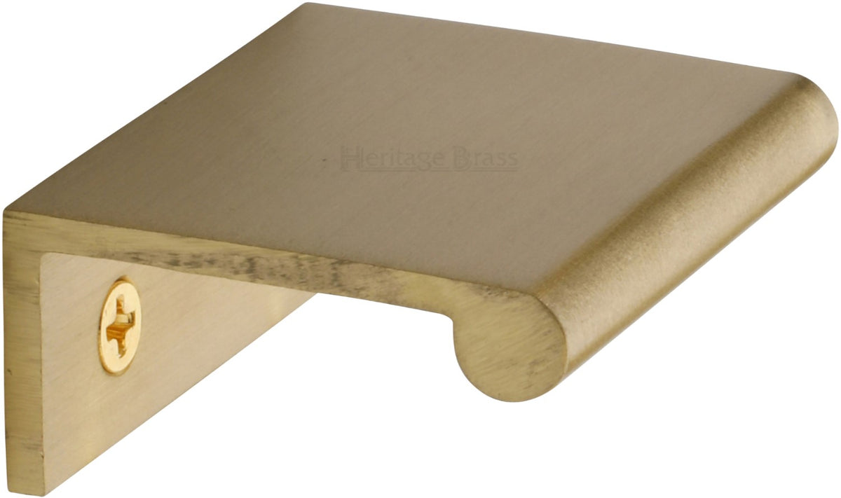 Rear Fixing Finger Edge Pull - With Rounded Edge Design - Available In 3 Sizes - Satin Brass