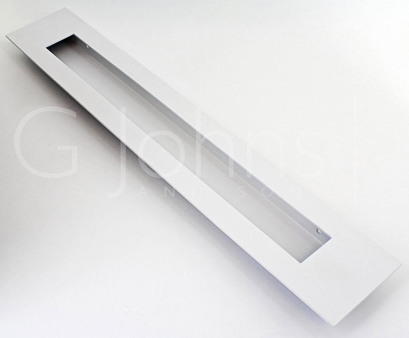 Rectangular Design Flush Pull Handle - 320mm x 55mm - Matt White