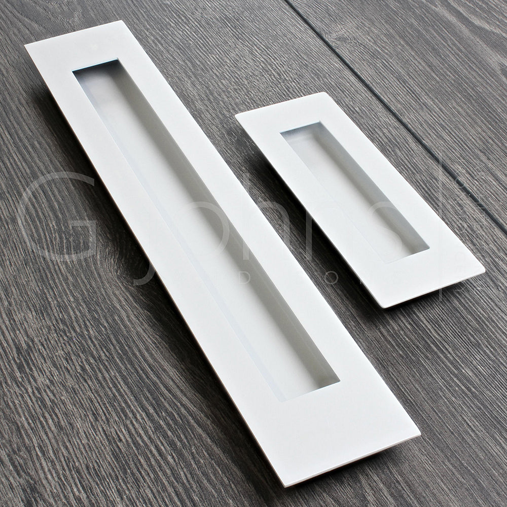 Rectangular Design Flush Pull Handle - 150mm x 50mm - Matt White - Lifestyle