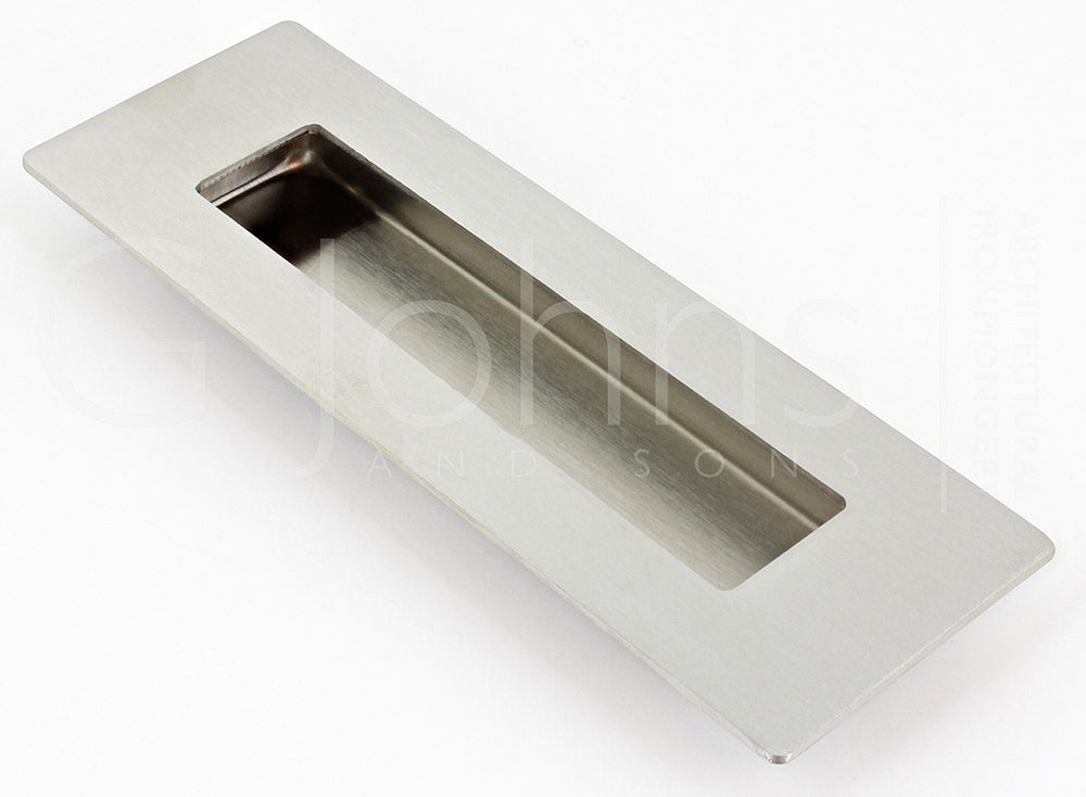 Rectangular Design Flush Pull Handle For Sliding Doors - 150mm x 50mm - Satin Stainless Steel