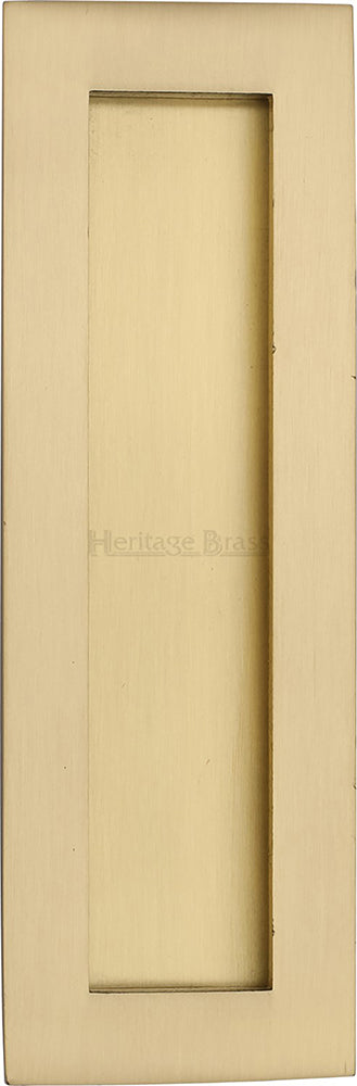 Rectangular Flush Pull Handle For Sliding Pocket Doors - Three Sizes Available - Satin Brass