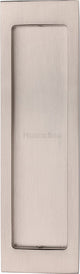 Rectangular Flush Pull Handle For Sliding Pocket Doors - 197mm x 57mm - Satin Nickel