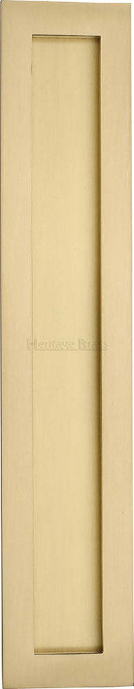 Rectangular Flush Pull Handle For Sliding Pocket Doors - Three Sizes Available - Satin Brass