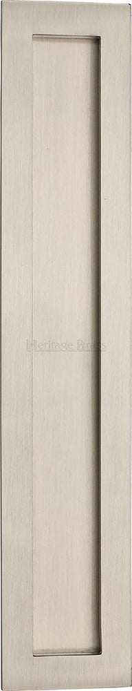 Rectangular Flush Pull Handle For Sliding Pocket Doors - Three Sizes Available - Satin Nickel