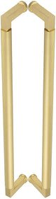 Rectangular Back To Back Pull Handle With Rounded Grip - 439mm Length (425mm Centres) - Satin Brass (Lacquered) - Suitable For Use With FD30 / FD60 Fire Doors