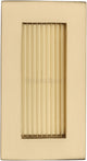 Rectangular Reeded Flush Pull Handle For Sliding Pocket Doors - Three Sizes Available - Satin Brass (Lacquered)