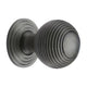 Reeded Cabinet Knob With Rose - Available In Two Sizes - Matt Bronze (Lacquered)