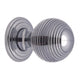 Reeded Cabinet Knob With Rose - Available In Two Sizes - Polished Chrome