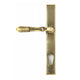Reeded Slimline Lever Multi Point Door Lever Handles - 92mm Euro Centres - 212mm Bolt Centres - 244mm x 36mm Back Plate - Aged Brass Unlacquered