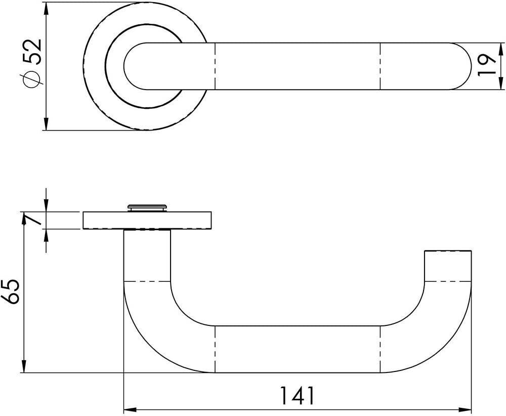 Return To Door Round Rose Lever Handles - BS8300 / ADM Approved - Suitable For Use With FD30 / FD60 Fire Doors - Diagram