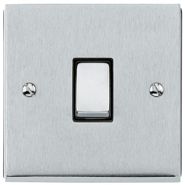 Richmond Elite Light Switch & Socket Range - Low Profile Plate With Squared Edges - Satin Chrome